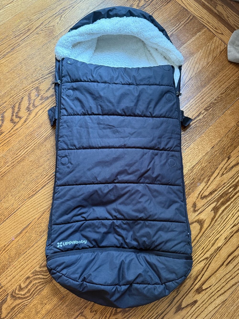 UPPAbaby CozyGanoosh Stroller Footmuff Black Sherpa Lined Winter Bunting Bag